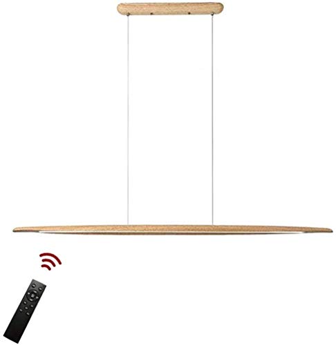 LED Pendelleuchte Modernes Design Pendellampe Aus Holz Hängelampe Fernbedienung Dimmbar Hängeleuchte Höhenverstellbar Esszimmer Schlafzimmer Innen Dekorativ Restaurant Lampe 36W 3000K-6000K 130Cm,A von YZSJ