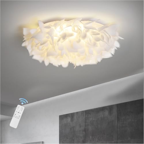 YZSJ LED Deckenleuchte Moderne Blumen Deckenlampe 24W/36W LED Dimmerbar, Weiß PVC & Eisen Lampenschirm Mit Fernbedienung, 53/78cm Für Wohnzimmer, Schlafzimmer, Esszimmer, Büro Küche Hängeleuchten Run YZSJ LED Deckenleuchte Moderne Blumen Deckenlampe 24W/36W LED Dimmerbar, Weiß PVC & Eisen Lampenschirm Mit Fernbedienung, 53/78cm Für Wohnzimmer, Schlafzimmer, Esszimmer, Büro Küche Hängeleuchten Run von YZSJ