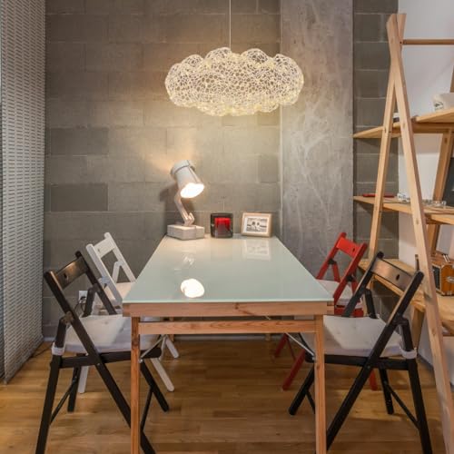 YZSJ Moderne Wolke Hängelampe LED Netz Ovale Hängelampe Höhenverstellbar Hängelampe Geeignet Für Esszimmer Wohnzimmer Schlafzimmer Café Bar Einkaufszentrum Küche(Größe:30cm) von YZSJ