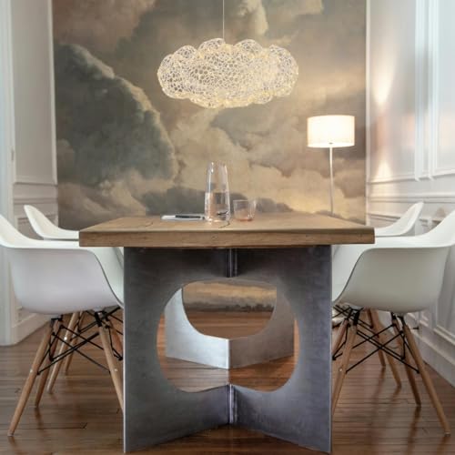 YZSJ Moderne Wolke Hängelampe LED Netz Ovale Hängelampe Höhenverstellbar Hängelampe Geeignet Für Esszimmer Wohnzimmer Schlafzimmer Café Bar Einkaufszentrum Küche(Größe:50cm) von YZSJ