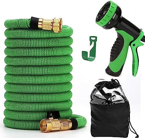 YZSMD 25-100 Fuß Gartenschlauch Erweiterbarer Schlauch - Flexibler, leichtes, expandierbares, erweiterbarer Schlauch, der einen dauerhaften Wasserschlauch mit 3/4 Zoll massivem Messingbeschlägen für von YZSMD