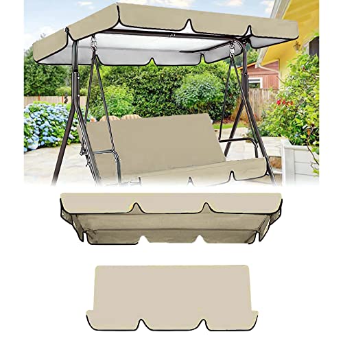 YZSMD Patio Swing Canopy wasserdichte obere Abdeckungssatz wasserdichte Schwung -Baldachin -Ersatzset - Sonnenschutz für 3 Seetreiber mit Kissenabdeckung - Terrasse Swing Canopy Top -Abdeckung (ohne von YZSMD