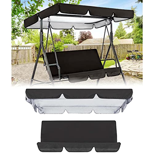YZSMD Patio Swing Canopy wasserdichte obere Abdeckungssatz wasserdichte Schwung -Baldachin -Ersatzset - Sonnenschutz für 3 Seetreiber mit Kissenabdeckung - Terrasse Swing Canopy Top -Abdeckung (ohne YZSMD Patio Swing Canopy wasserdichte obere Abdeckungssatz wasserdichte Schwung -Baldachin -Ersatzset - Sonnenschutz für 3 Seetreiber mit Kissenabdeckung - Terrasse Swing Canopy Top -Abdeckung (ohne von YZSMD