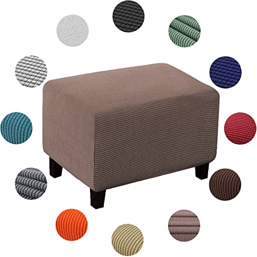 YZSMD Stretch Footstool Slipcover - Weiche gelbe quadratische Osmanische Abdeckung für Wohnzimmer - Waschbarer Poufpe Protector - s Größe von YZSMD