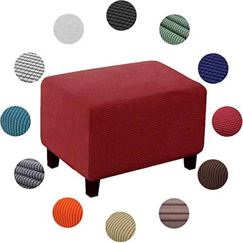 YZSMD Stretch Footstool Slipcover - Weiche gelbe quadratische Osmanische Abdeckung für Wohnzimmer - Waschbarer Poufpe Protector - s Größe von YZSMD