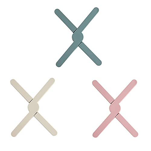 YZSZ 3 Stück Klappbar Untersetzer hitzebeständige topfuntersetzer Langlebig Silikon Töpfe für Heiße Pfannen Drehbar Tassen und Anderes Geschirr Verwendet, Blau, Beige, Pink, 21.6*3.6*1.6cm YZSZ 3 Stück Klappbar Untersetzer hitzebeständige topfuntersetzer Langlebig Silikon Töpfe für Heiße Pfannen Drehbar Tassen und Anderes Geschirr Verwendet, Blau, Beige, Pink, 21.6*3.6*1.6cm von YZSZ