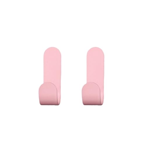 Garderobenhaken Mehrzweck-Wand-Organizer-Haken hinter der Tür, Schlüssel-Kleiderbügel-Haken, Badezimmer-Bademantel-Handtuchhalter, Küchen-Hardware-Regalhaken (Color : Pink - 2 PCS) von YZTGDKY