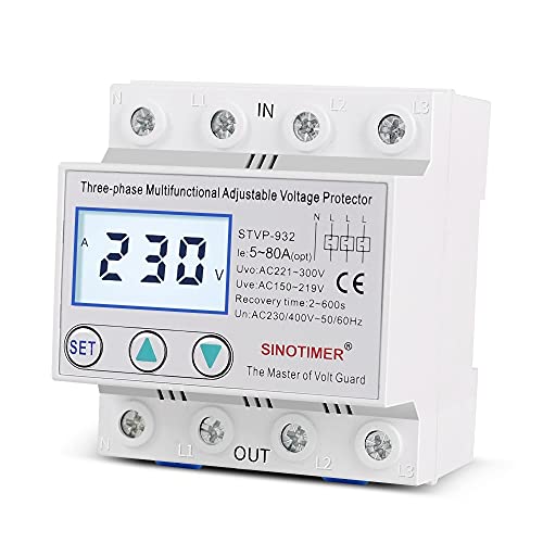 Automatischer Schalter, industrielle Dreiphase, AC 380 V 80 A. Automatische Wiederherstellung des Überspannungsschutzes über dem leistungsstarken Spannungsgerät (80 A) von YZWHKJ