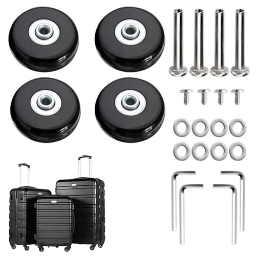 Kofferrollen Ersatzrollen 4 Stück Kofferteile Achsen Durchmesser 40 mm/50 mm/60 mm Geräuschlose Reisegepäckräder Rollen Reparatur Ersatzachsen Reparatursatz(50mm-18mm-4Wheels) von YZWHKJ