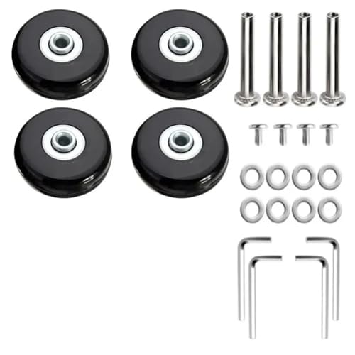 Kofferrollen Ersatzrollen 4 Stück Leise Kofferräder Gummi Trolley Gepäckrollen Langlebiges Reisetaschenrad-Reparaturzubehör For Leises Rollen(40mm-18mm-4 Wheels) von YZWHKJ