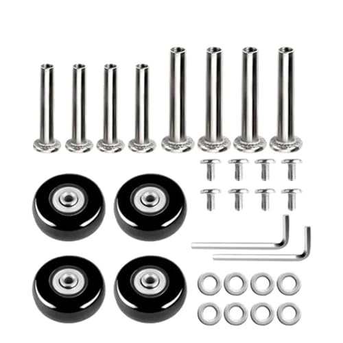 Kofferrollen Ersatzrollen 4 Teile/satz Koffer Teile Achsen Dia40mm/50mm/60mm Geräuschlose Reise Gepäck Räder Rollen Reparatur Ersatz Kit(80mm-24mm-4 Wheels) von YZWHKJ
