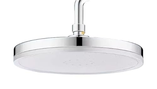 Leistungsstarker Duschkopf 230mm Big Panel Duschkopf 6 Modus Supercharge Regenduschkopf Hochdruck Top Regenduscharmatur(Black) von YZWHKJ