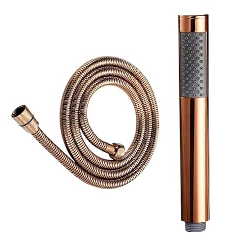 Leistungsstarker Duschkopf Grau/Roségold/Weiß/Gebürstetes Gold Edelstahl-Handbrause mit Hochdruck-Duschkopf, Duschzubehör(Polished rose gold 2) von YZWHKJ