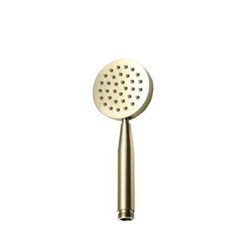 Leistungsstarker Duschkopf Handbrause aus gebürstetem Gold for Badezimmer, Regenduschkopf goldfarbenem Messing oder Edelstahl(F) von YZWHKJ