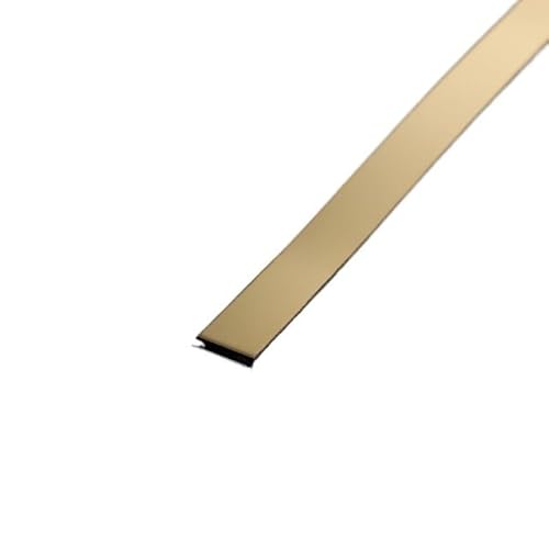 Selbstklebende Edelstahl Wandleiste 10 Mm 3,0 Meter/Rolle Wandaufkleberstreifen Spiegel/Pinsel Edelstahl Flach Selbstklebende Dekoration(Gold mirror) von YZWHKJ