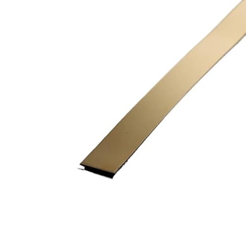 Selbstklebende Edelstahl Wandleiste 3,0 Meter/Rolle Wandaufkleberstreifen Spiegel/Pinsel Edelstahl Flach Selbstklebende Dekoration(1.5cm gold,3.0m brush) von YZWHKJ