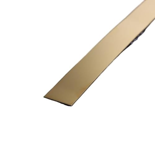 Selbstklebende Edelstahl Wandleiste 3,0 Meter/Rolle Wandaufkleberstreifen Spiegel/Pinsel Edelstahl Flach Selbstklebende Dekoration(2cm gold,3.0m brush) von YZWHKJ
