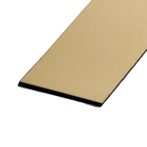 Selbstklebende Edelstahl Wandleiste 3,0 Meter/Rolle Wandaufkleberstreifen Spiegel/Pinsel Edelstahl Flach Selbstklebende Dekoration(5cm gold,3.0m mirror) von YZWHKJ