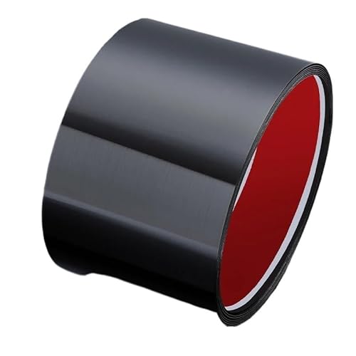 Selbstklebende Edelstahl Wandleiste 5 M/Rolle Edelstahl-Trittplatten-Basisabdeckung, Fußleisten-Zierleiste For Wand, Tür, Zehen-Kratzschutz(Brush black,6cm 1 roll-5m) von YZWHKJ