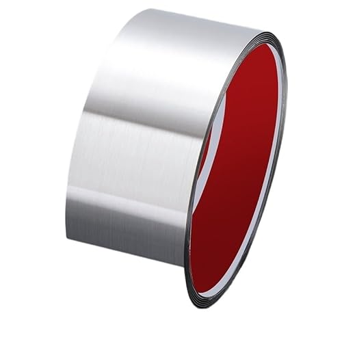 Selbstklebende Edelstahl Wandleiste 5 M/Rolle Edelstahl-Trittplatten-Basisabdeckung, Fußleisten-Zierleiste For Wand, Tür, Zehen-Kratzschutz(Brush sliver,8cm 1 roll-5m) von YZWHKJ