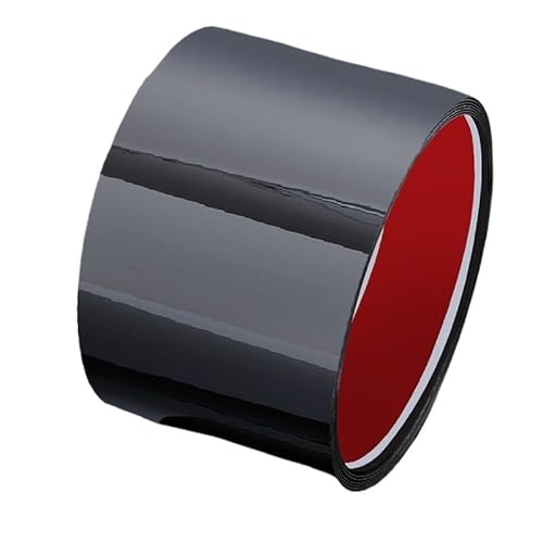 Selbstklebende Edelstahl Wandleiste 5 M/Rolle Edelstahl-Trittplatten-Basisabdeckung, Fußleisten-Zierleiste For Wand, Tür, Zehen-Kratzschutz(Mirror black,6cm 1 roll-5m) von YZWHKJ