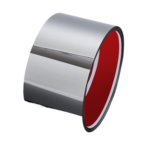 Selbstklebende Edelstahl Wandleiste 5 M/Rolle Edelstahl-Trittplatten-Basisabdeckung, Fußleisten-Zierleiste For Wand, Tür, Zehen-Kratzschutz(Mirror sliver,8cm 1 roll-5m) von YZWHKJ