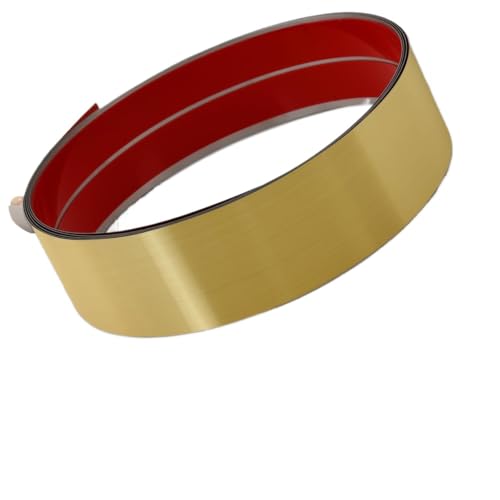 Selbstklebende Edelstahl Wandleiste Abziehbare Aufklebbare Trittplatten-Basisabdeckung,Sockelleiste For Wand,Tür,Küchenschrank,Geschirrspüler-Zehenschutz – Kratzschutz(Brushed Gold) von YZWHKJ