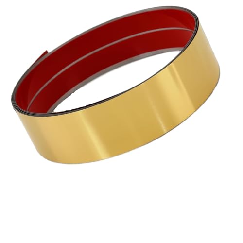 Selbstklebende Edelstahl Wandleiste Abziehbare Aufklebbare Trittplatten-Basisabdeckung,Sockelleiste For Wand,Tür,Küchenschrank,Geschirrspüler-Zehenschutz – Kratzschutz(Glossy Gold) von YZWHKJ