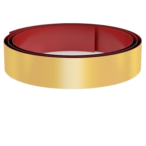Selbstklebende Edelstahl Wandleiste Edelstahl-Fußleistenabdeckung,4 X 102 Zoll Fußleistenplatte,Selbstklebende Fußleiste For Unterseite Türen,Kücheninseln(Gold) von YZWHKJ