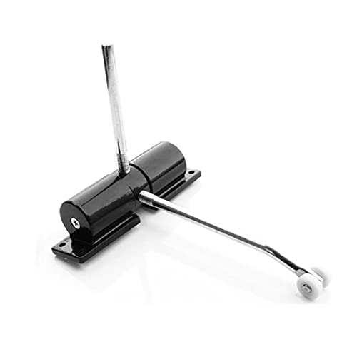 Türschließer Automatisch Einstellbare oberflächenmontierte automatische Feder-Schließtürnäher mit Radfeuer-Nenntür-Stopper-Tür-Hardware(Black) von YZWHKJ