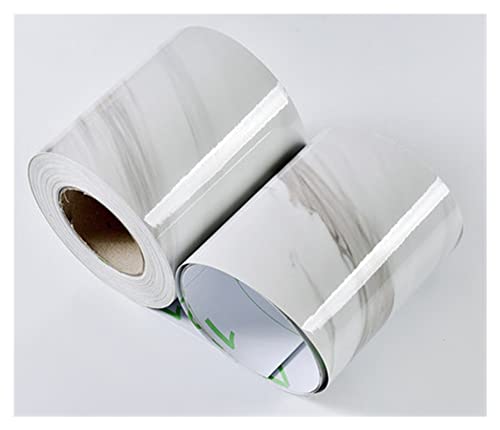 Wandbordüre Selbstklebend 10M Taillen-Linie Wand-Sticker Holz Marmor Heizleiste Wasserdicht Self-Adhesive Kitchen Corner Border Tapeten-Fliese Dekorative Film(Marble Jazz White) von YZWHKJ