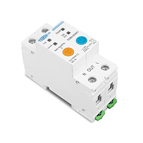 YZWHKJ Automatischer Schalter, 63 A, einphasig, WiFi, Smart Energy Meter, KWH, Überwachung der Schaltkreisüberwachung, Timer-Schalter Relay mit Leckschutz YZWHKJ Automatischer Schalter, 63 A, einphasig, WiFi, Smart Energy Meter, KWH, Überwachung der Schaltkreisüberwachung, Timer-Schalter Relay mit Leckschutz von YZWHKJ