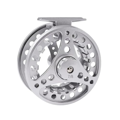 YZWHKJ Fliegenrolle 3/4 5/6 7/8 Wt Fliegen Angelrollen 2 + 1bb 1:1 Aluminium Legierung Fly Reel Angeln Zubehör for Forellen Karpfen(5 6 Silver) von YZWHKJ