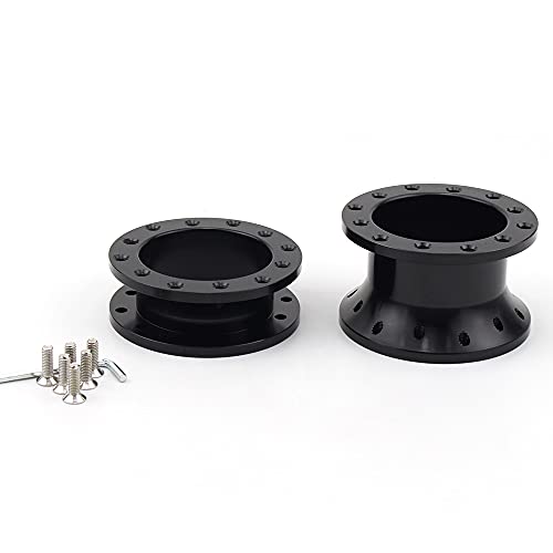 YZWHKJ Lenkradnaben 30mm 50mm Aluminium-Lenkrad Nabenadapter aus Kit Lenkrad Spacer for Universal Auto Lenkradnabenadapter(30mm Black) von YZWHKJ
