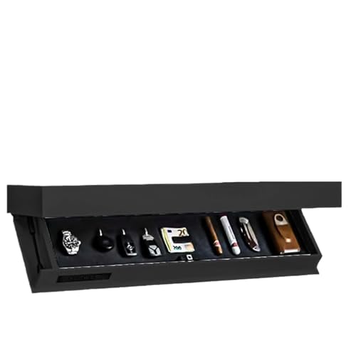 YZWHKJ Schrank Mit Geheimfach Fach, Regal mit verstecktem, schwebendes, ideal for Wohnzimmer oder Büro(Black,40 * 21 * 5.2 cm) von YZWHKJ