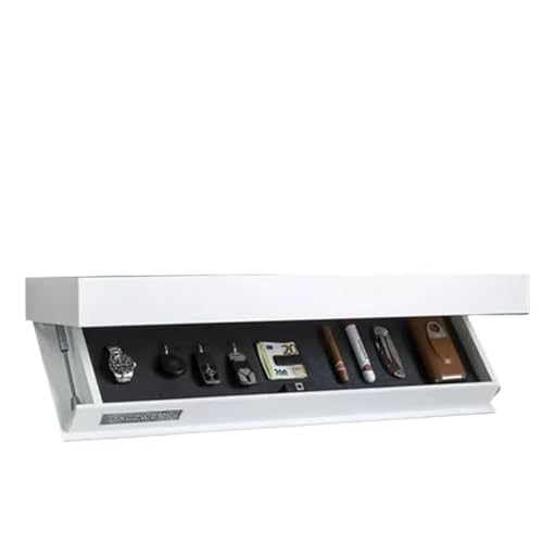 YZWHKJ Schrank Mit Geheimfach Fach, Regal mit verstecktem, schwebendes, ideal for Wohnzimmer oder Büro(White,40 * 21 * 5.2 cm) von YZWHKJ