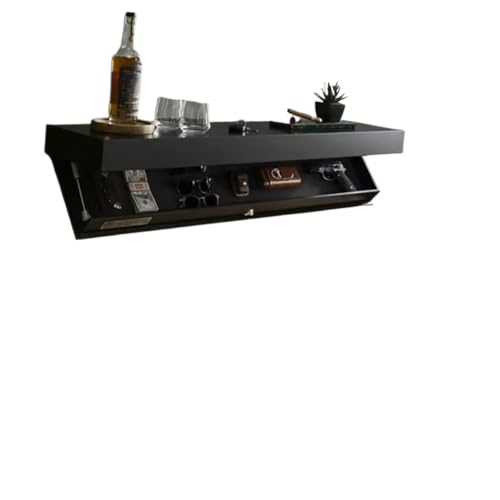 YZWHKJ Schrank Mit Geheimfach Geschirr- und Schrubberhalter Designer-Regal mit Geheimfach Verdecktes Schweberegal Regal verstecktem Fach Wandmontage(Black) von YZWHKJ