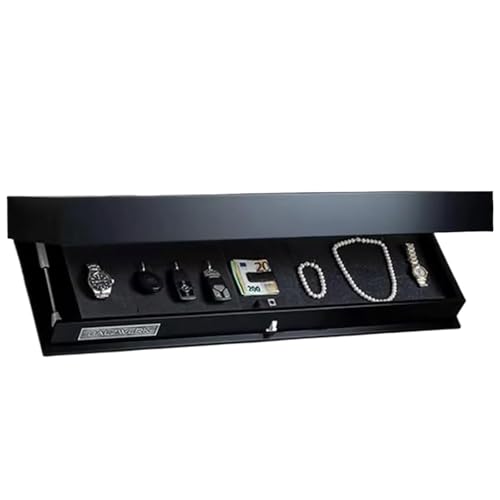YZWHKJ Schrank Mit Geheimfach Regal mit Geheimfach, verdecktes Schweberegal, wandmontierte Aufbewahrungslösung for Wohnzimmer oder Büro(Black) von YZWHKJ