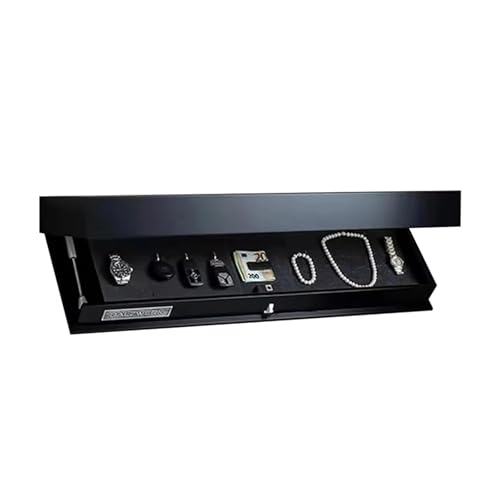 YZWHKJ Schrank Mit Geheimfach Wandmontiertes Lagerregal aus Holz mit Klappdeckel, schwimmende Halterung, Geheimfach(Black) von YZWHKJ
