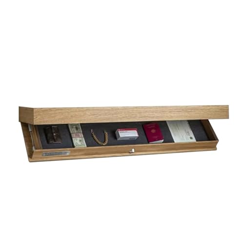 YZWHKJ Schrank Mit Geheimfach Wandmontiertes Lagerregal aus Holz mit Klappdeckel, schwimmende Halterung, Geheimfach(Wood Color) von YZWHKJ