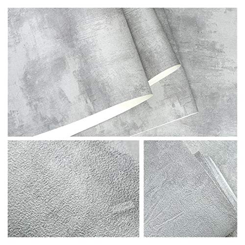 YZWHKJ Tapete Vliestapete Dunkelgrau Vintage Vinyl Beton Wand Effekt Tapete Retro Ebene Textur PVC Wandpapier Schlafzimmer Wohnzimmer Hintergrund Dekor(WP61702) von YZWHKJ