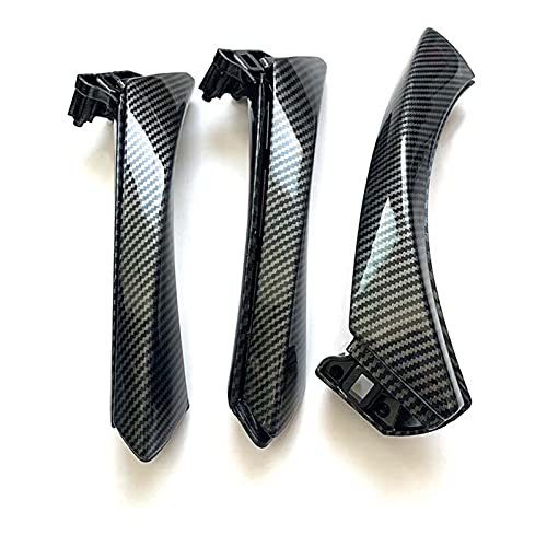 YZWHKJ Türgriff Innen Auto Türkohlefasergriff mit Abdeckung Ersatzfassungsanwendung passend für BMW 3. Serie E90 E91 E92 316 318 320 325 32 8i(RHD 3PCS Set) von YZWHKJ