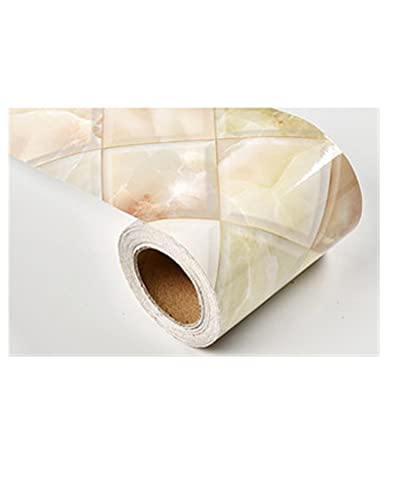 YZWHKJ Wandbordüre Selbstklebend 10M Taillen-Linie Wand-Sticker Holz Marmor Heizleiste Wasserdicht Self-Adhesive Kitchen Corner Border Tapeten-Fliese Dekorative Film(Marble Crystal) von YZWHKJ