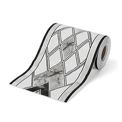 YZWHKJ Wandbordüre Selbstklebend 5M Wall Border-Aufkleber PVC Wasserdichte Baseboard Sockellinie Taille Linie Wandgrenze Wandaufkleber für Wohnzimmer(Black) von YZWHKJ