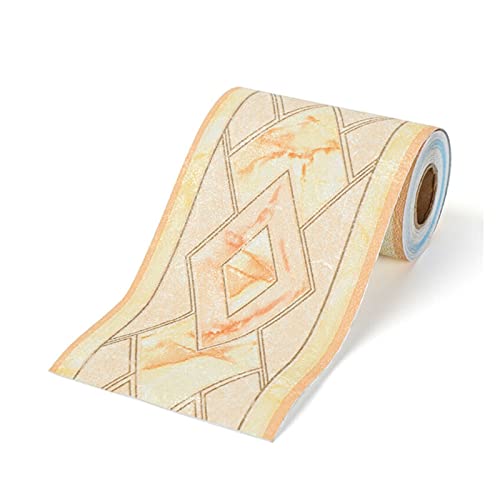 YZWHKJ Wandbordüre Selbstklebend 5M Wall Border-Aufkleber PVC Wasserdichte Baseboard Sockellinie Taille Linie Wandgrenze Wandaufkleber für Wohnzimmer(Yellow) von YZWHKJ