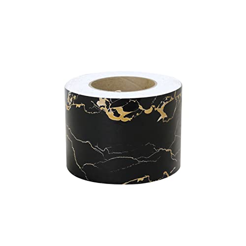YZWHKJ Wandbordüre Selbstklebend Baseboard PVC Wasserdicht Bequeme Taille Linie Wandaufkleber Ecke Home Decor Selbstklebende dicke universell DIY. Schlafzimmer(Black) von YZWHKJ