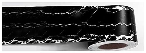YZWHKJ Wandbordüre Selbstklebend Baseboard Wandaufkleber wasserdicht selbstklebend PVC Sockelleizzeile Marmormuster Holzkornfliesen Türrahmen Tapete(YA10204,10x500cm) von YZWHKJ