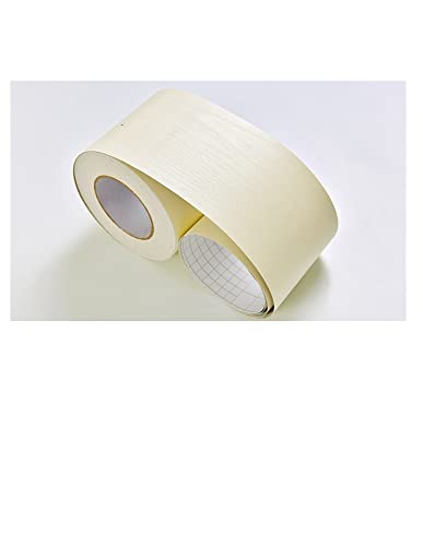 YZWHKJ Wandbordüre Selbstklebend DIY. Selbstklebende Baseboard Boden Kontakt Papier Holz Stil Sockellinie Aufkleber Wasserdichte Vinyl-Taille Linie Wallpaper Wohnkultur(Wood Beige) von YZWHKJ