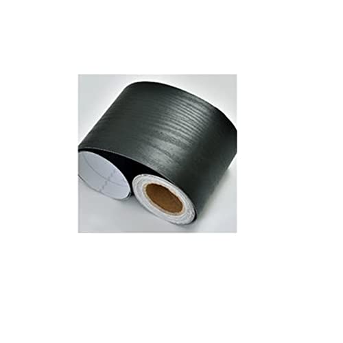 YZWHKJ Wandbordüre Selbstklebend DIY. Selbstklebende Baseboard Boden Kontakt Papier Holz Stil Sockellinie Aufkleber Wasserdichte Vinyl-Taille Linie Wallpaper Wohnkultur(Wood Black) von YZWHKJ