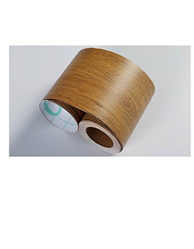 YZWHKJ Wandbordüre Selbstklebend DIY. Selbstklebende Baseboard Boden Kontakt Papier Holz Stil Sockellinie Aufkleber Wasserdichte Vinyl-Taille Linie Wallpaper Wohnkultur(Wood HT) von YZWHKJ